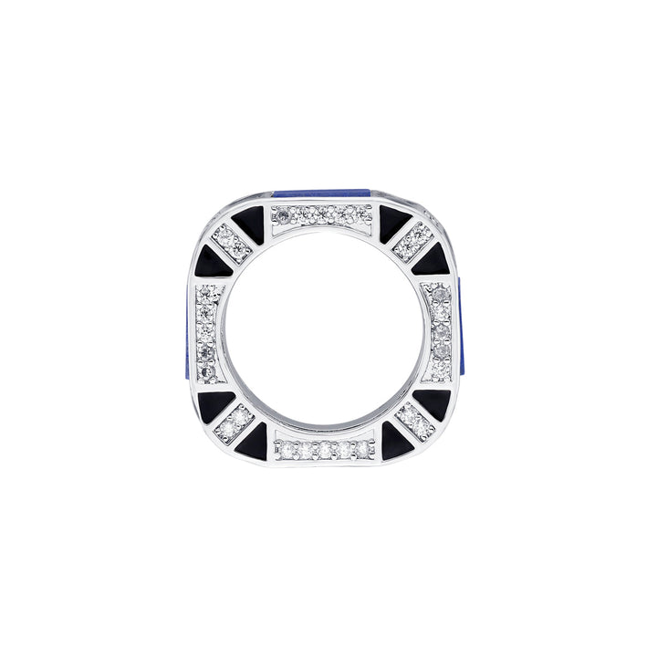Digital Blue CZ Ring