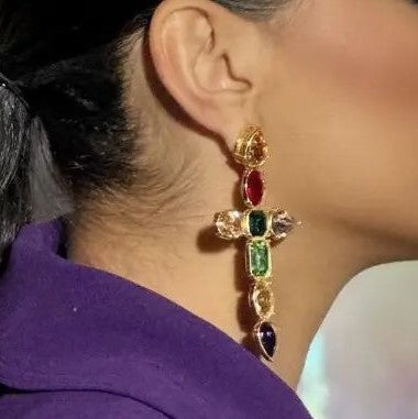 Banger Multi-color Crystal Earrings
