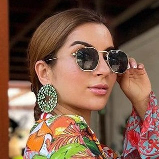 Parakeet Green Starburst Statement Earrings - Isharya | Modern Indian Jewelry
