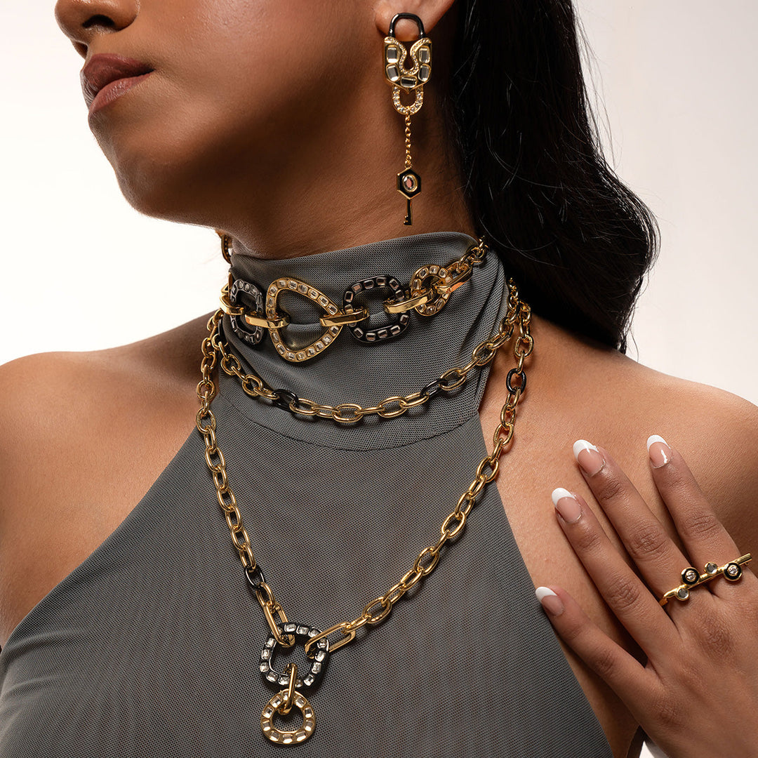 Stan Mirror Interlink Choker - Isharya | Modern Indian Jewelry