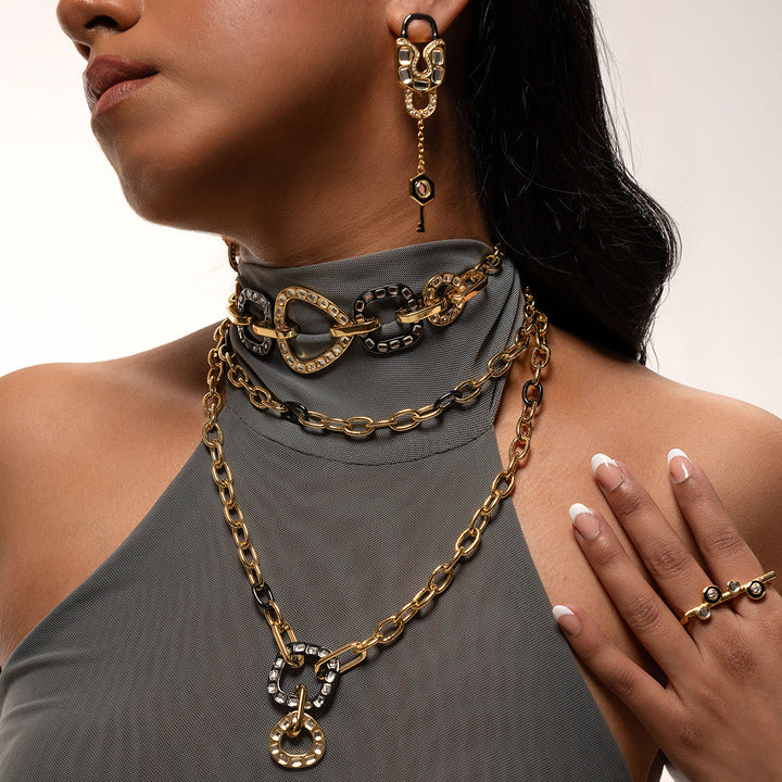 Stan Mirror Interlink Choker - Isharya | Modern Indian Jewelry