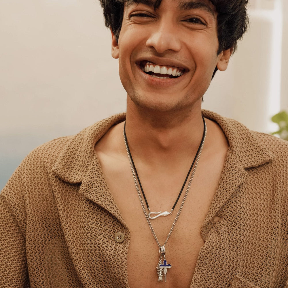 Chrome Hook Thread Necklace - Isharya | Modern Indian Jewelry