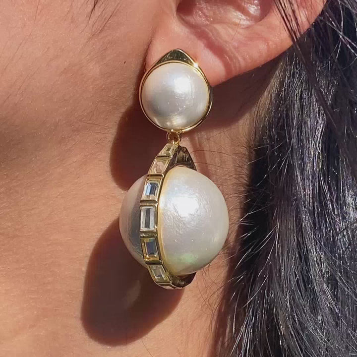 Amara Pearl Duo Drop Earrings