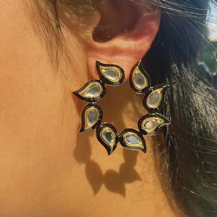 Amina Enamel Mirror Earrings