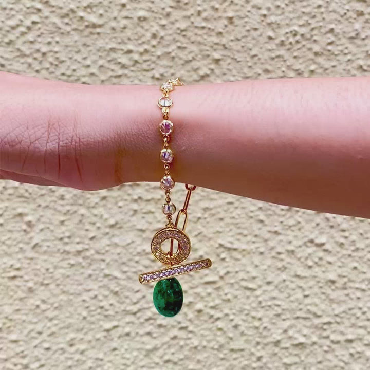 Sultana Green Quartz Toggle Bracelet
