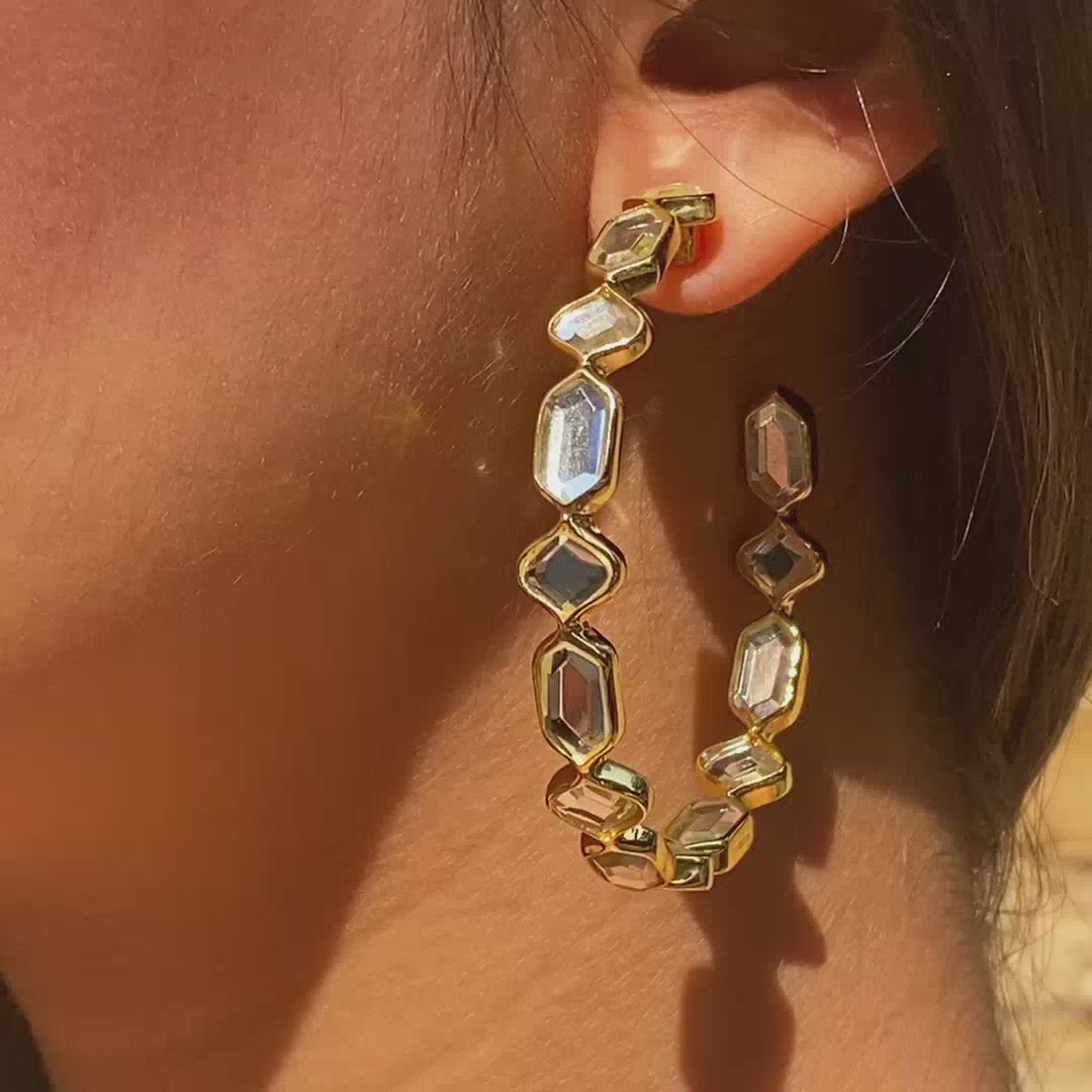 Amara Mirror Cupola Long Earrings