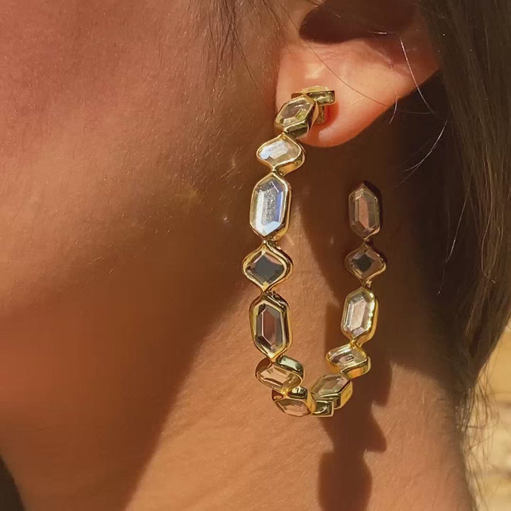 Amara Mirror Cupola Long Earrings