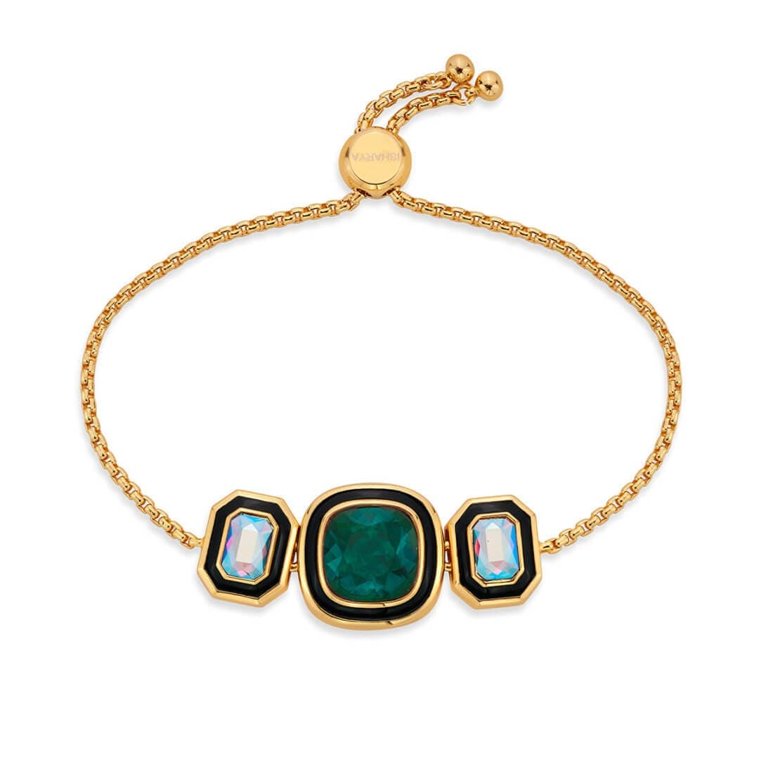 Amour Black Enamel Bracelet - Isharya | Modern Indian Jewelry