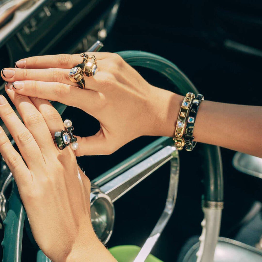 Frida White Abalone Bracelet - Isharya | Modern Indian Jewelry