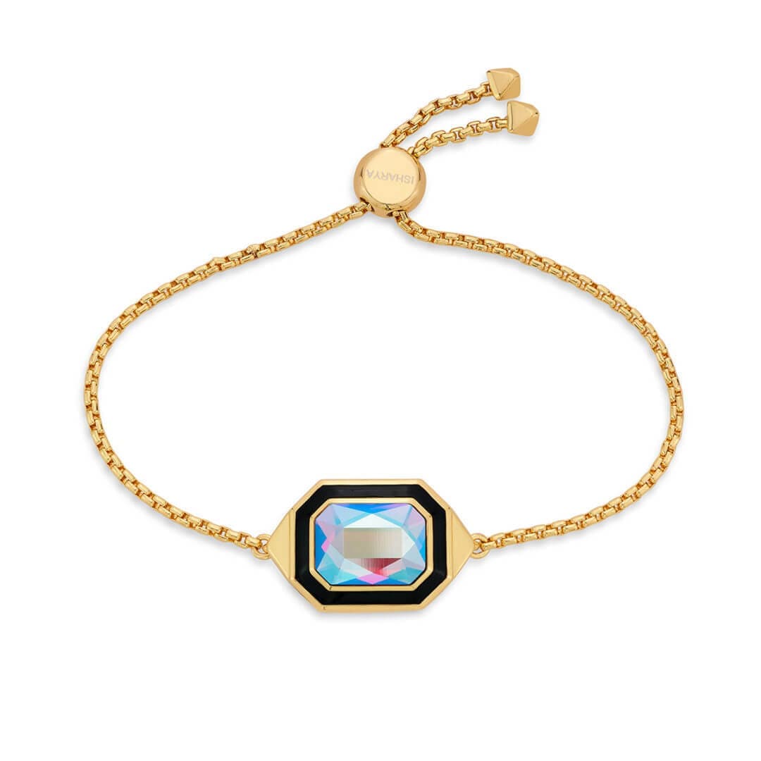 Ikigai Black Enamel Bracelet - Isharya | Modern Indian Jewelry