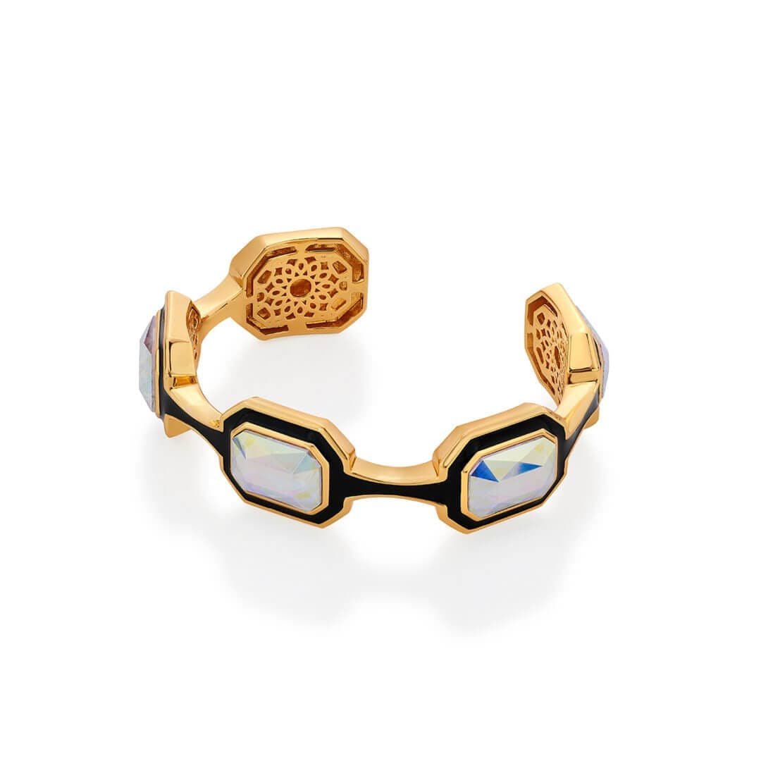 Meraki Black Enamel Multi Stone Bracelet - Isharya | Modern Indian Jewelry