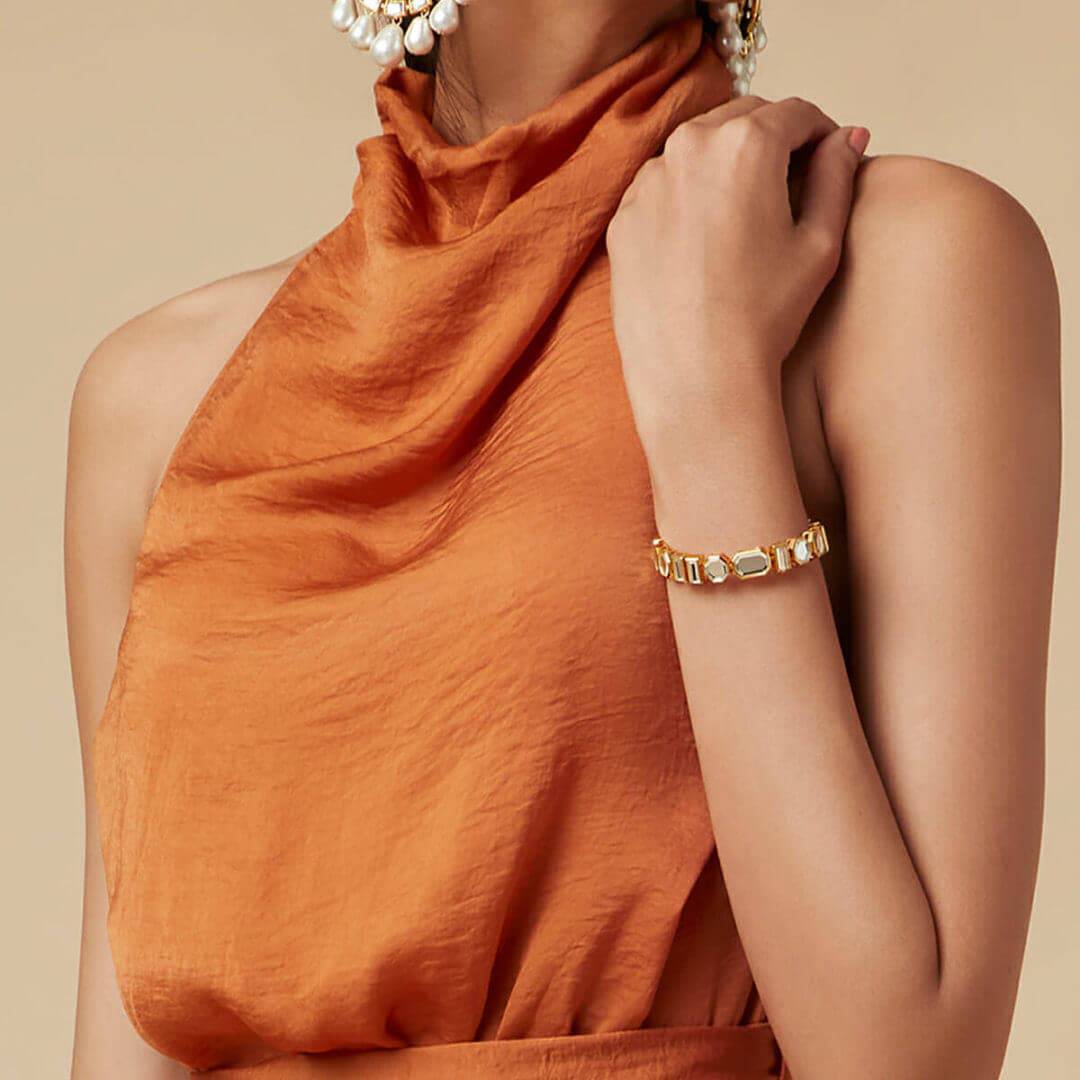Mirror Bolo Tennis Bracelet - Isharya | Modern Indian Jewelry