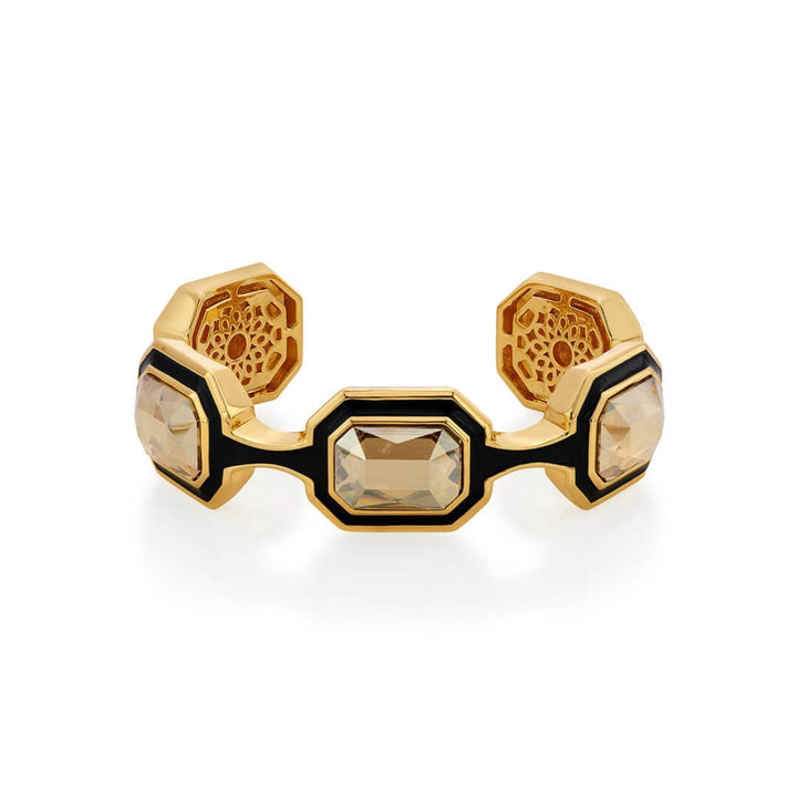 Soleil Black Enamel Multi Stone Bracelet - Isharya | Modern Indian Jewelry