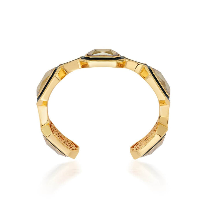 Soleil Black Enamel Multi Stone Bracelet - Isharya | Modern Indian Jewelry