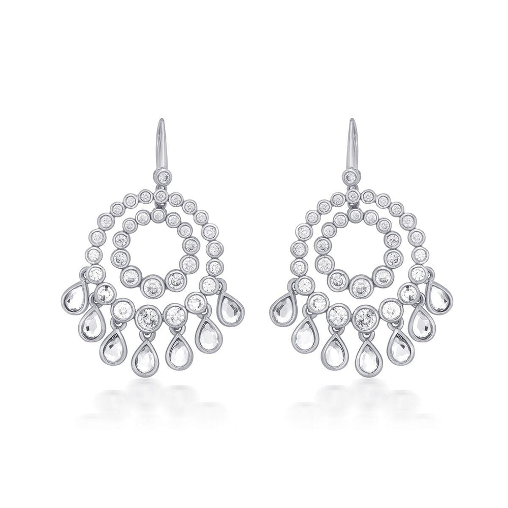 Ada Mirror & CZ Chandbali Earrings - Isharya | Modern Indian Jewelry