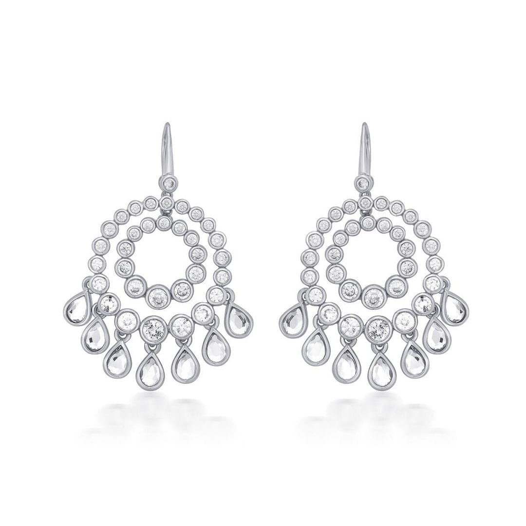 Ada Mirror & CZ Chandbali Earrings - Isharya | Modern Indian Jewelry