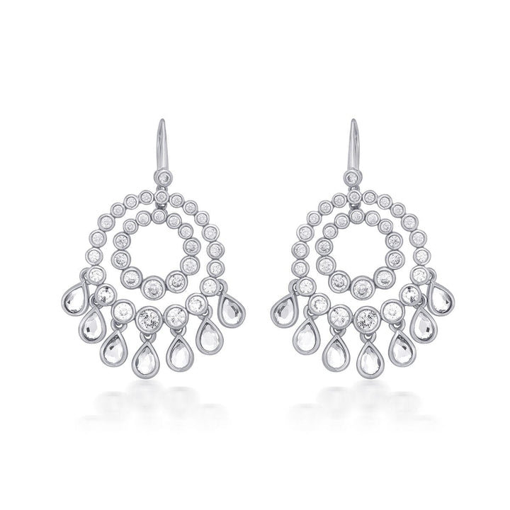 Ada Mirror & CZ Chandbali Earrings - Isharya | Modern Indian Jewelry