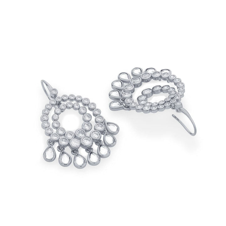 Ada Mirror & CZ Chandbali Earrings - Isharya | Modern Indian Jewelry