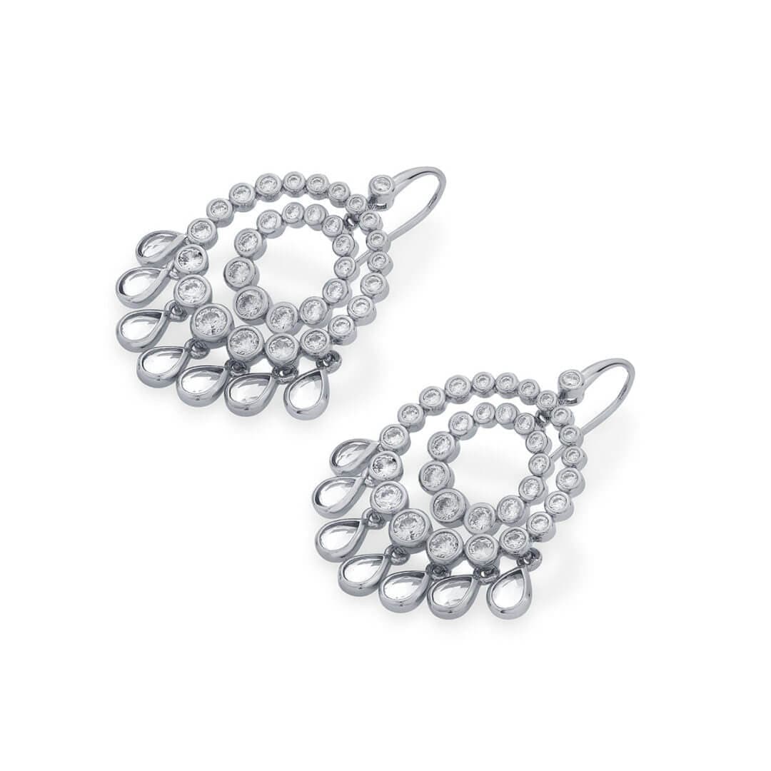 Ada Mirror & CZ Chandbali Earrings - Isharya | Modern Indian Jewelry