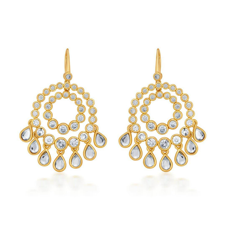 Ada Mirror & CZ Chandbali Earrings - Isharya | Modern Indian Jewelry