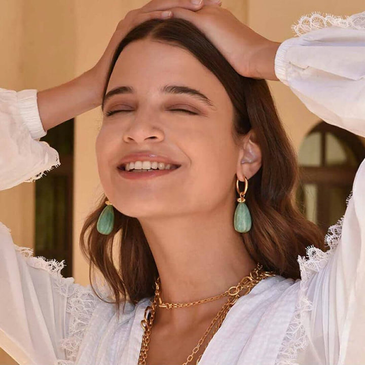 Amazonite Legacy Earrings - Isharya | Modern Indian Jewelry