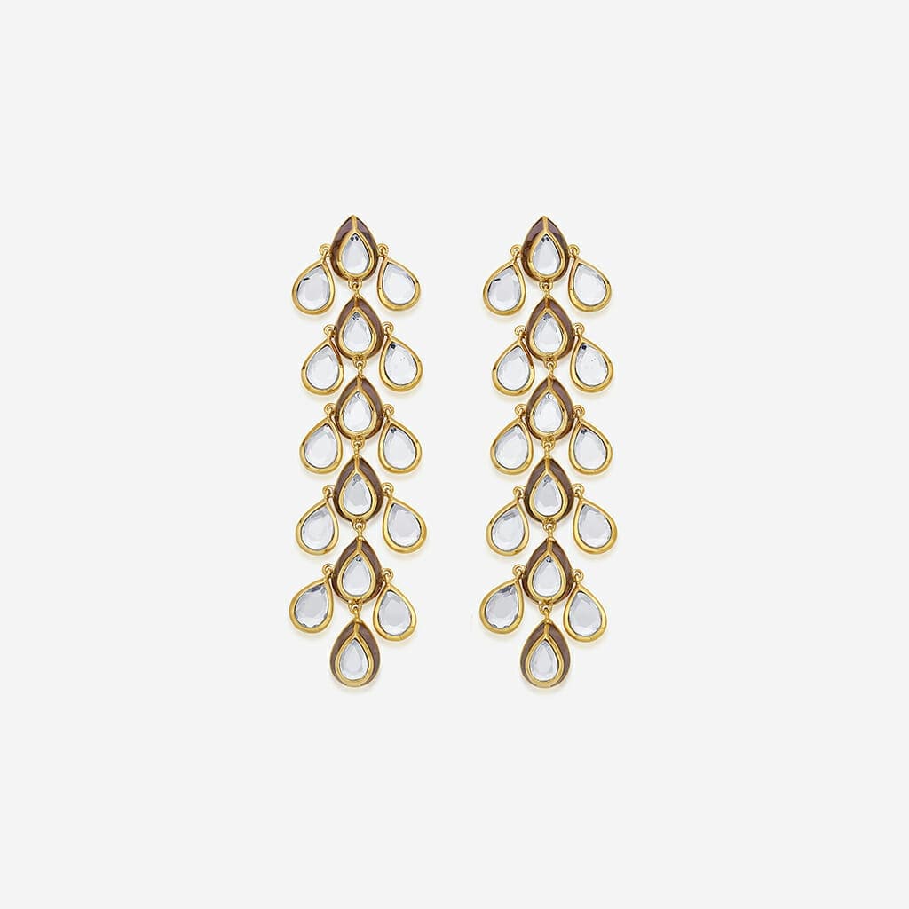 Ayaana Resin & Mirror Cascading Earrings - Isharya | Modern Indian Jewelry
