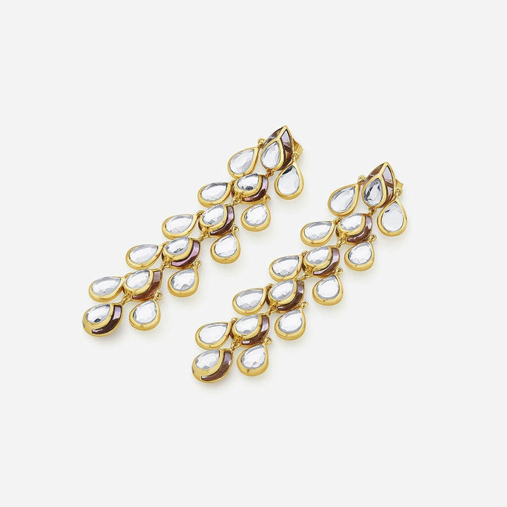 Ayaana Resin & Mirror Cascading Earrings - Isharya | Modern Indian Jewelry