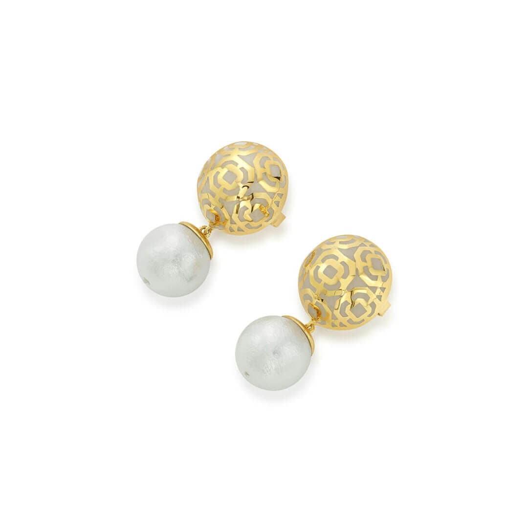 Borderless Filigree & Pearl Earring - Isharya | Modern Indian Jewelry