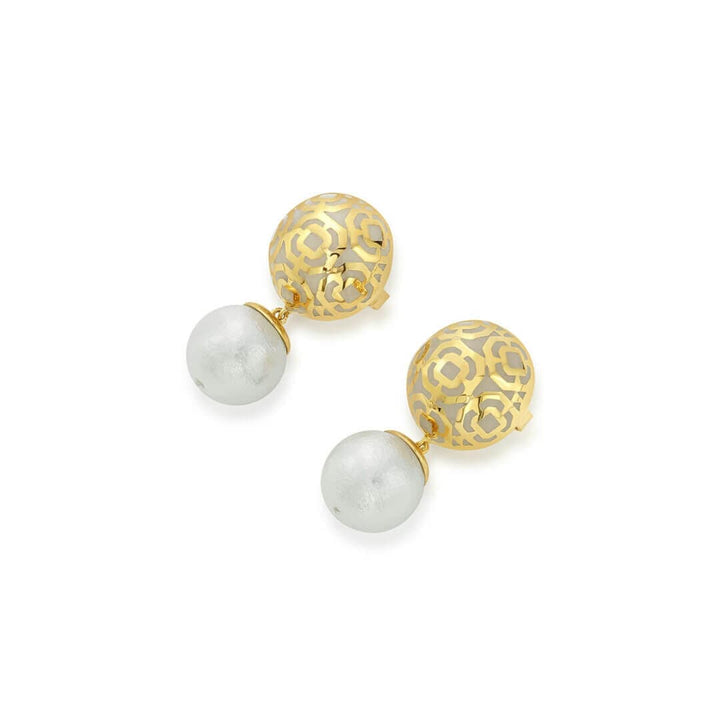 Borderless Filigree & Pearl Earring - Isharya | Modern Indian Jewelry