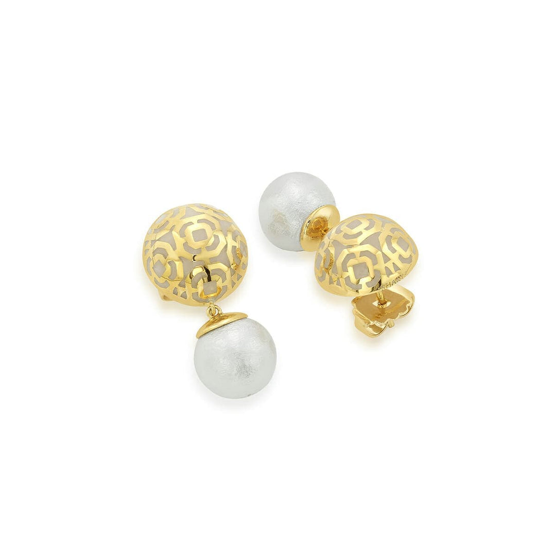Borderless Filigree & Pearl Earring - Isharya | Modern Indian Jewelry