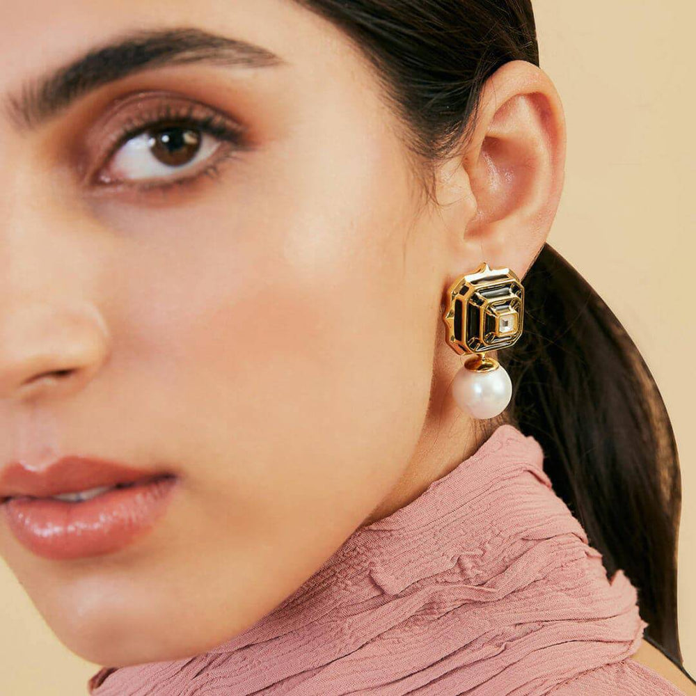 Borderless Hampi Pearl Drop Earring - Isharya | Modern Indian Jewelry