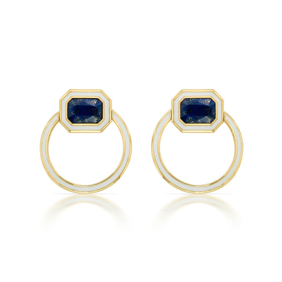 Borderless Lapis Shadow Loop Earrings - Isharya | Modern Indian Jewelry