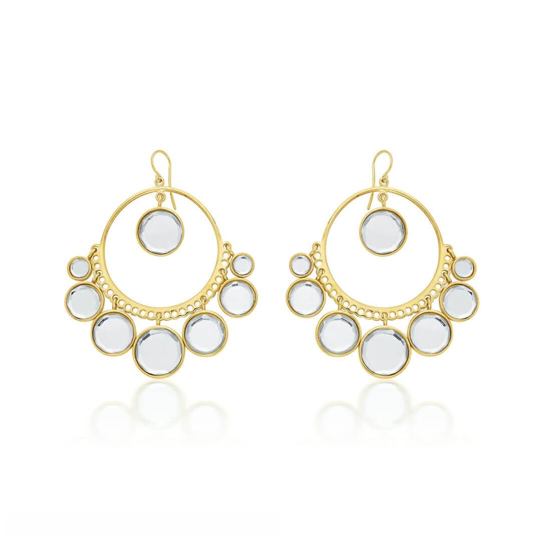 Borderless Mirror Gems Hoop Earring - Isharya | Modern Indian Jewelry