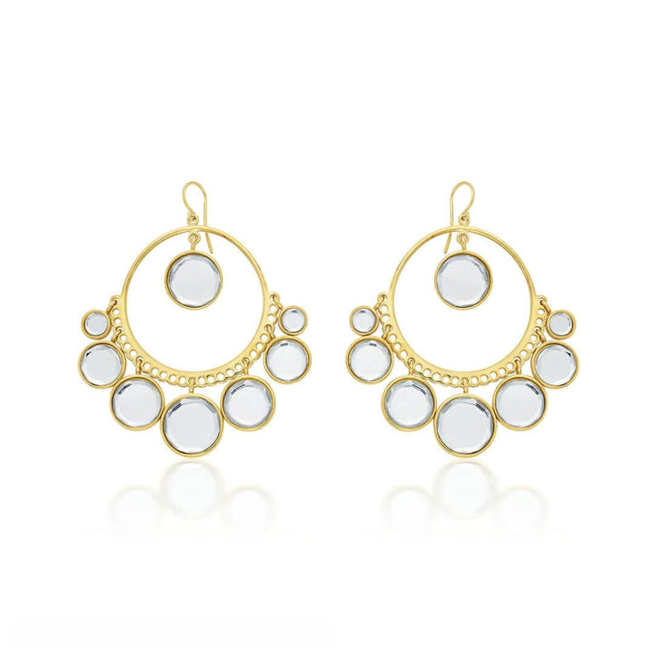 Borderless Mirror Gems Hoop Earring - Isharya | Modern Indian Jewelry
