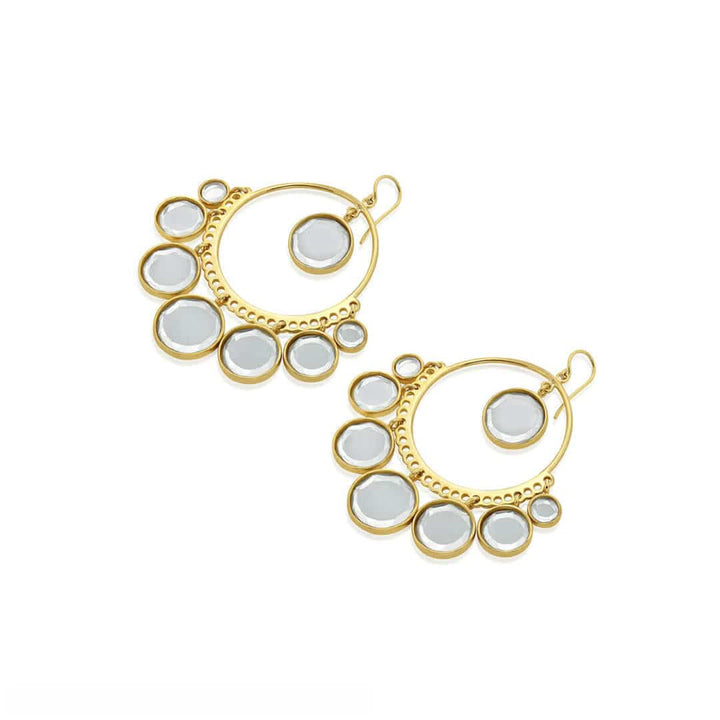 Borderless Mirror Gems Hoop Earring - Isharya | Modern Indian Jewelry