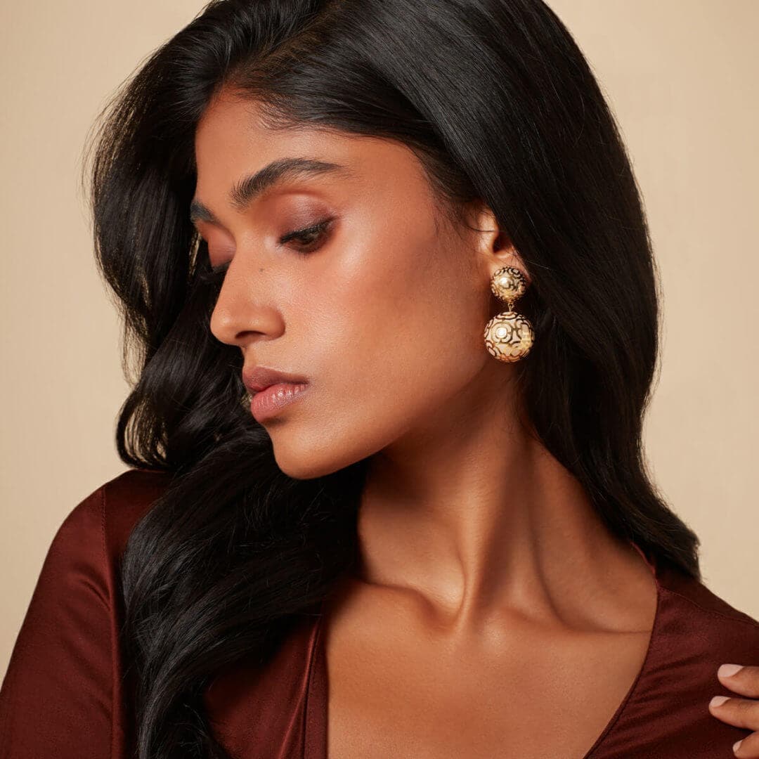 Borderless Mop Circle Earrings - Isharya | Modern Indian Jewelry