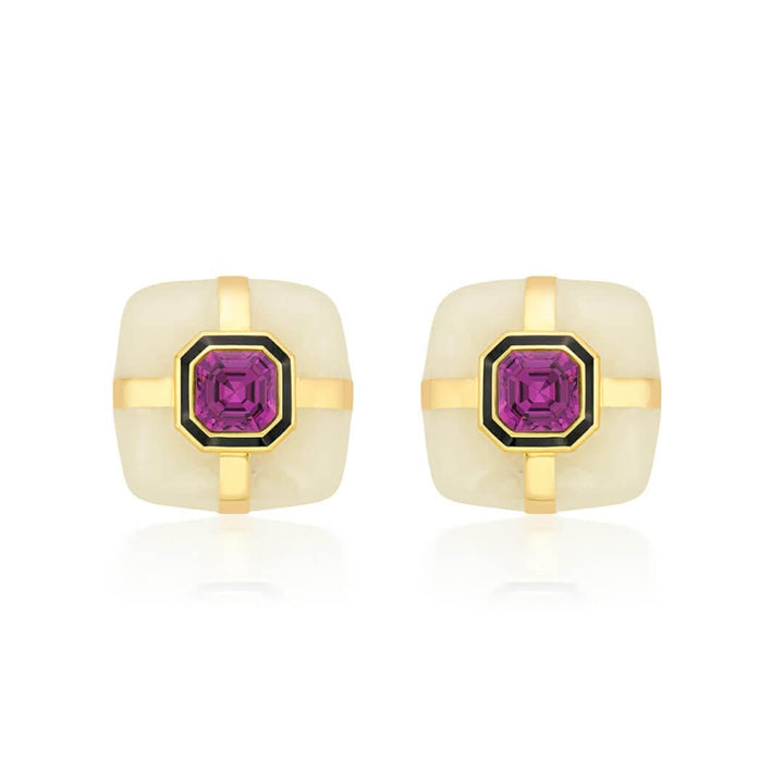Cullors Amethyst Stud Earrings - Isharya | Modern Indian Jewelry