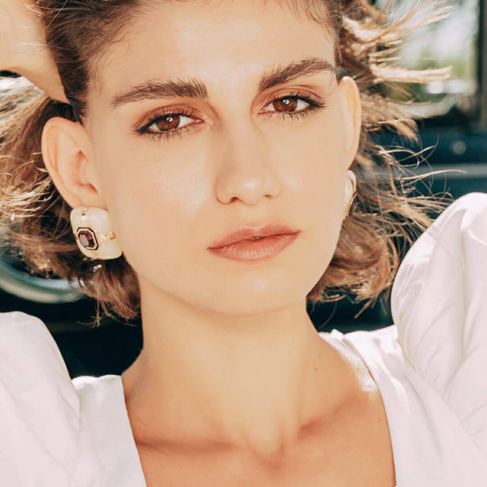 Cullors Amethyst Stud Earrings - Isharya | Modern Indian Jewelry