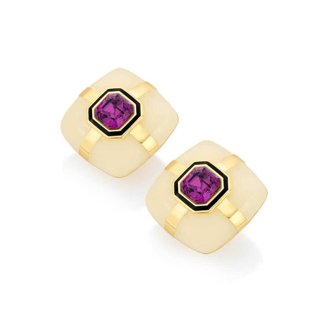 Cullors Amethyst Stud Earrings - Isharya | Modern Indian Jewelry