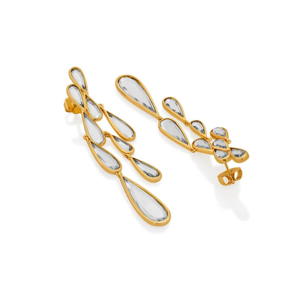 Demi Goddess Drop Mirror Long Cascade Earring - Isharya | Modern Indian Jewelry