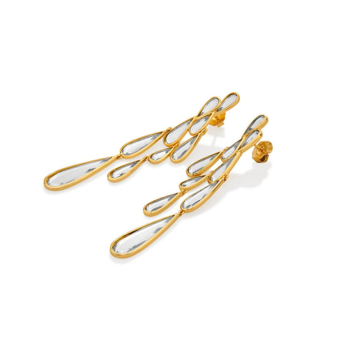 Demi Goddess Drop Mirror Long Cascade Earring - Isharya | Modern Indian Jewelry