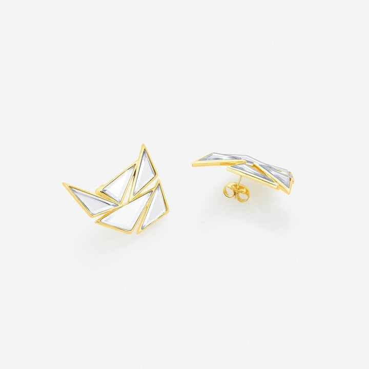 Demi Goddess Mirror Cluster Stud Earrings - Isharya | Modern Indian Jewelry
