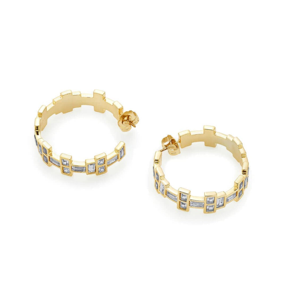 Disco Mirror Hoop Earring - Isharya | Modern Indian Jewelry