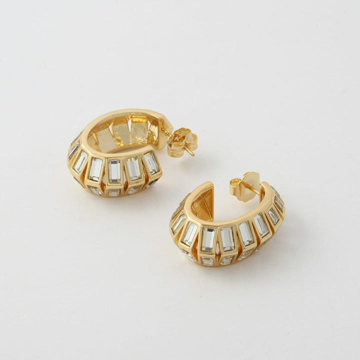 Disco Mirror Rib Hoop Earring - Isharya | Modern Indian Jewelry