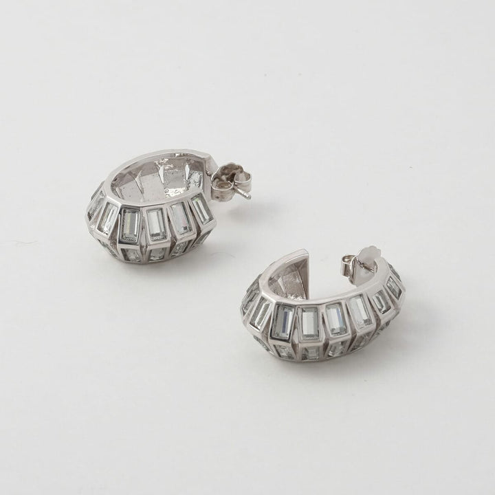 Disco Mirror Rib Hoop Earring - Isharya | Modern Indian Jewelry