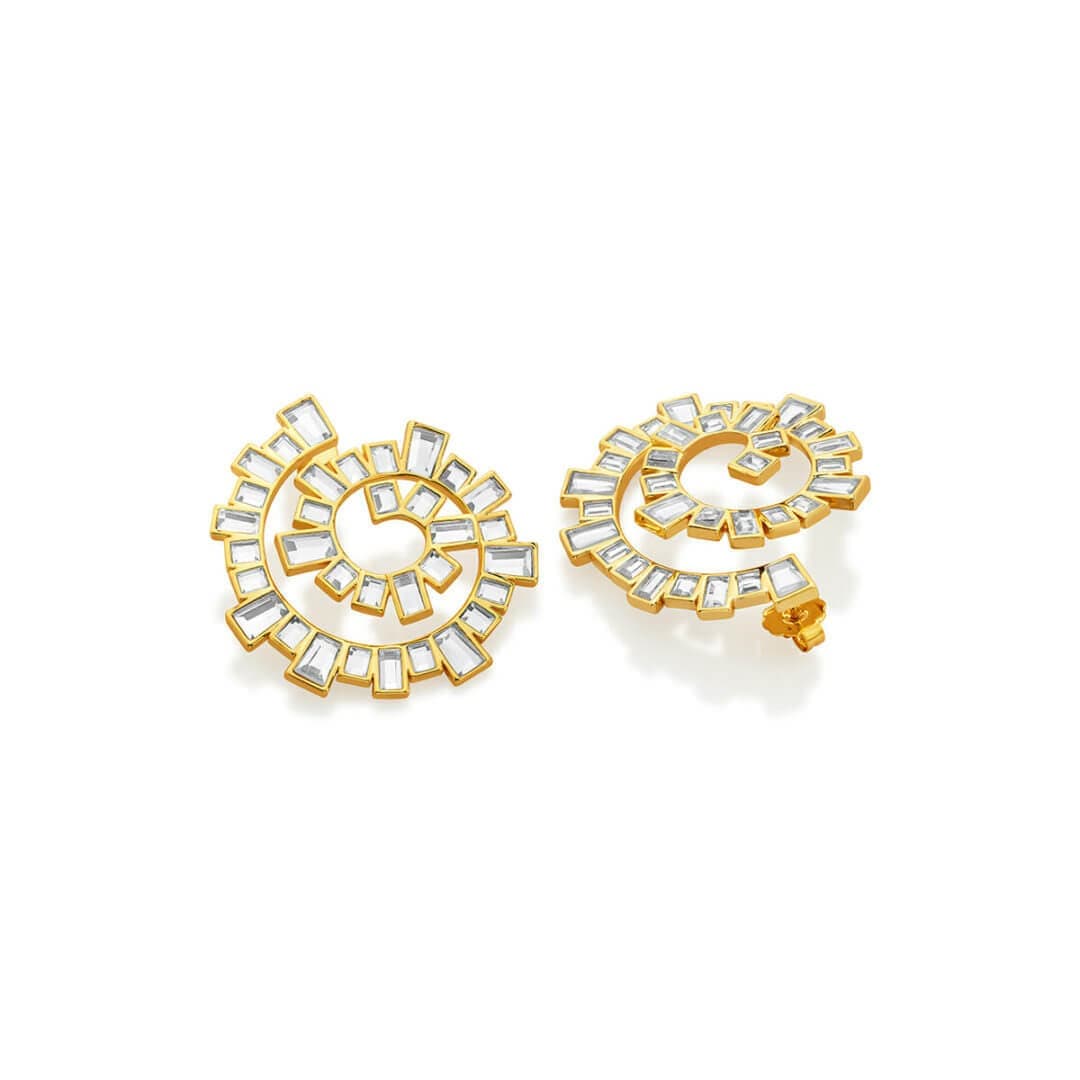 Disco Mirror Spiral Earring - Isharya | Modern Indian Jewelry