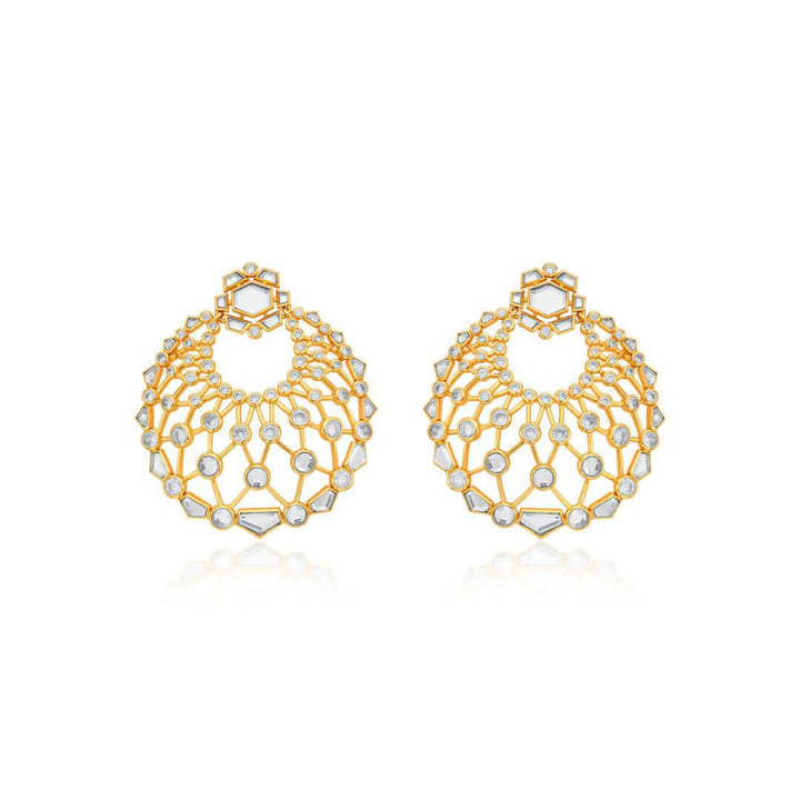 Crystal Moon Bali Earrings - Isharya | Modern Indian Jewelry