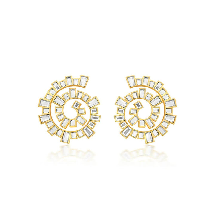 Disco Mirror Spiral Earring - Isharya | Modern Indian Jewelry