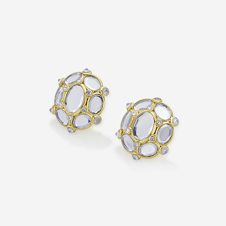 Limelight Oval Mirror Stud Earrings - Isharya | Modern Indian Jewelry