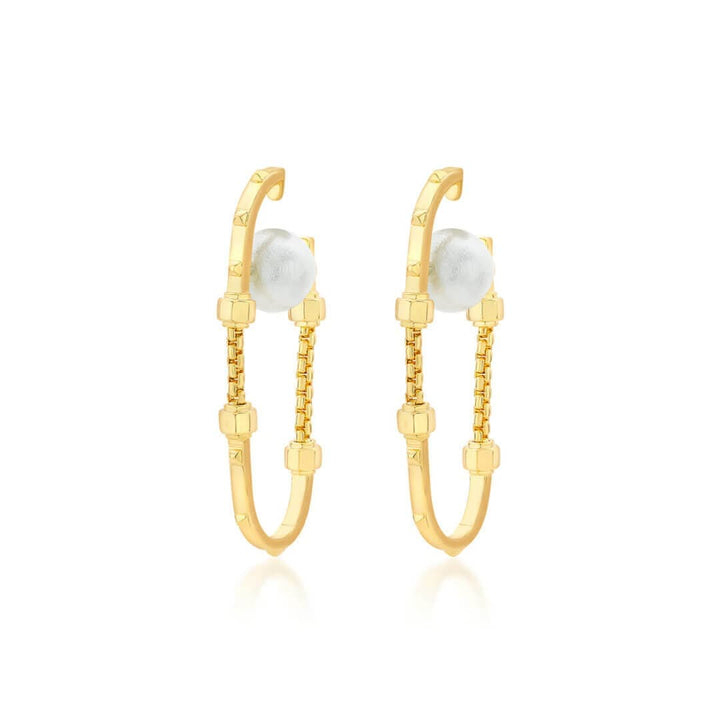 Lizzo Pearl Hoop Earrings - Isharya | Modern Indian Jewelry